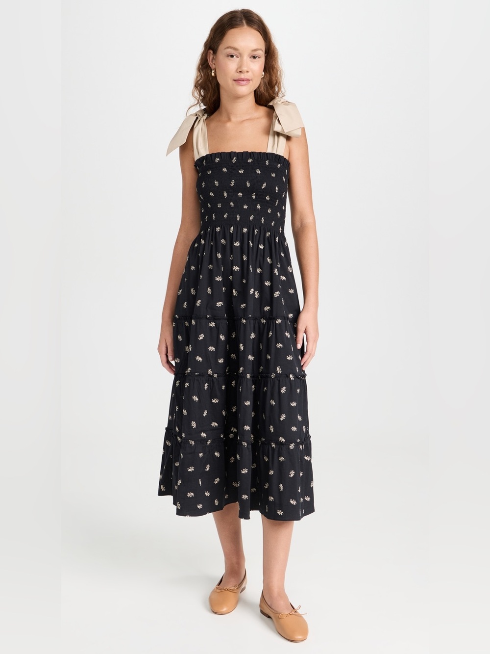 Hill House Home The Ribbon Ellie Nap Dress – Black Floral Jacquard | Size Small